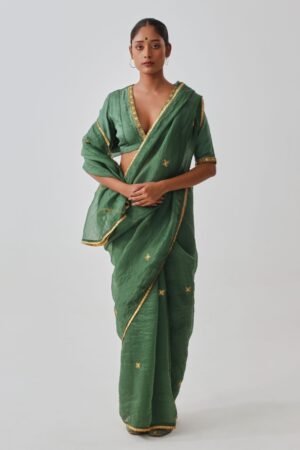 Green Organza Saree