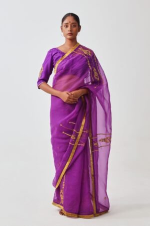 Purple Organza Saree