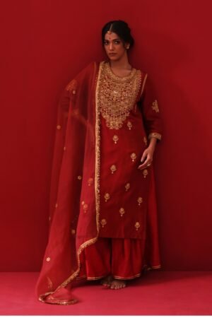 Crimson Grace Silk Kurta Set