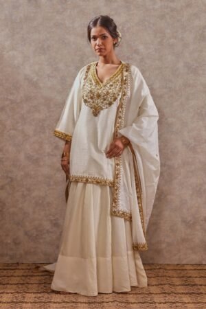 Royal Raw Silk Top with Chanderi Silk Ghagra