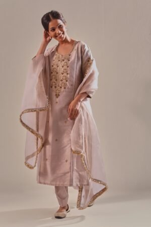 Champagne Gold Raw Silk Kurta Set